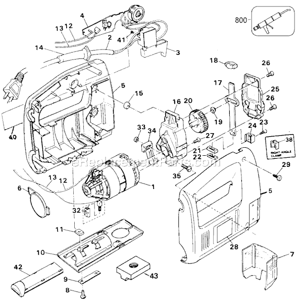 Page A Diagram and Parts List for 7568 Type 2 Black and Decker Jig Saw